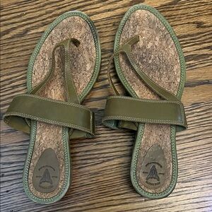 Frye Chelsea Olive Green Women's Sandals- Thong and Foot Strap